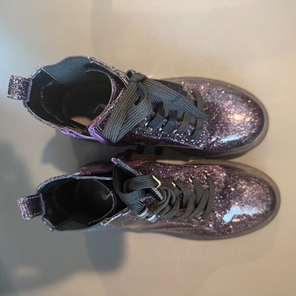 Nina Girls Purple Sparkle Lace-Up Boots - Picture 3 of 3
